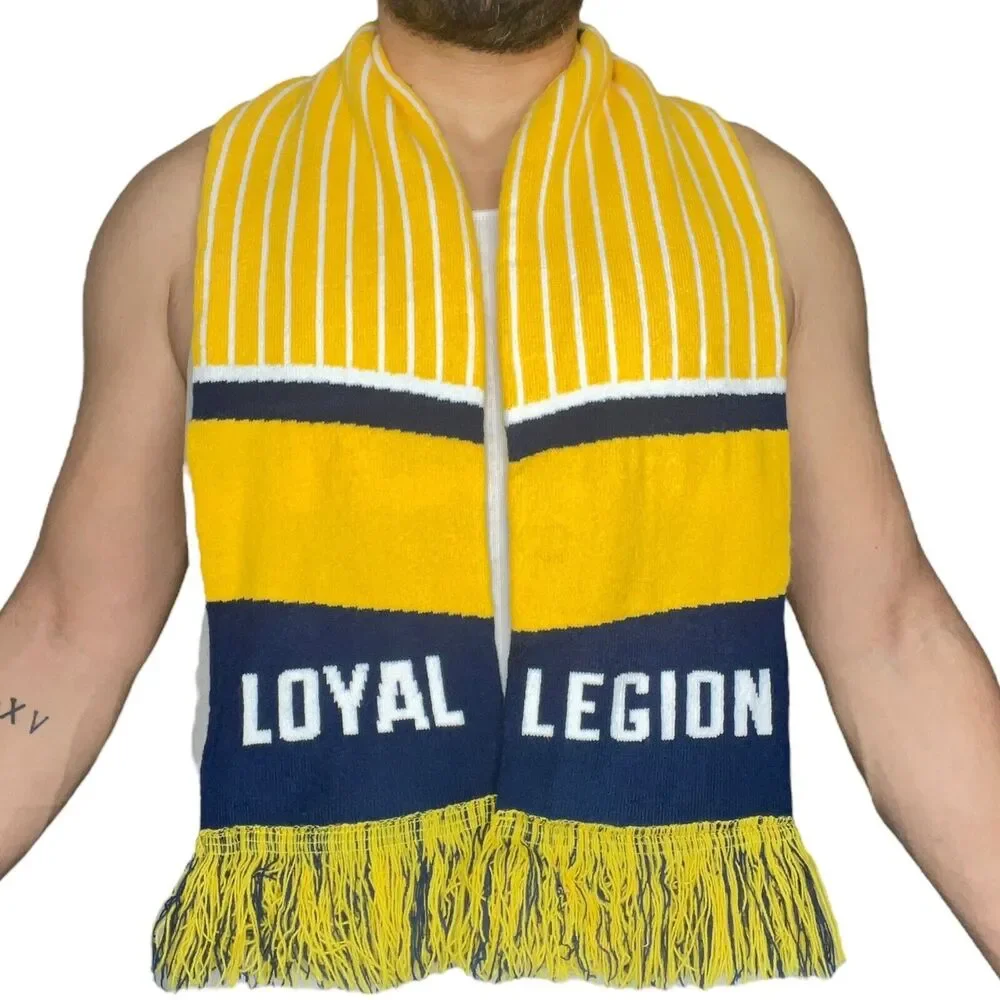 Nashville Predators NHL Hockey Double Sided Knit Loyal Legion Scarf Fringe 60”